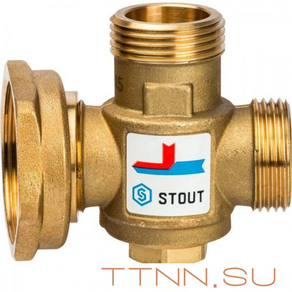 Смесительный клапан STOUT G 1 М-G 1 1/2F-G 1 M 60°С Смесительный клапан STOUT G 1 М-G 1 1/2F-G 1 M 60°С