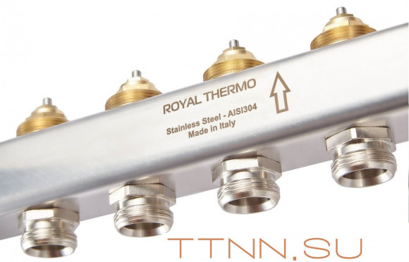 Для отопления Royal Thermo 1" ВР-3/4" НР, 3 выхода, нерж. (RTE 51.103)