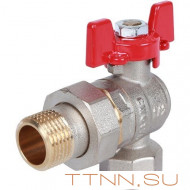 Шаровой кран угловой с американкой 1/2" ВН/НР, ручка бабочка ROMMER RBV-0006-0610215