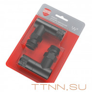 Набор вентелей Royal Thermo PIANO, УГЛОВОЙ, (2 шт) черный Набор вентелей Royal Thermo PIANO, УГЛОВОЙ, (2 шт) черный