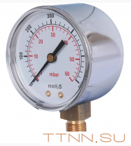 Манометр газовый Watts MG 63 (1/4",60мбар)
