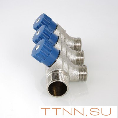 Коллектор с регулировочными вентилями и наружной резьбой Valtec 3/4*4*1/2 VT.560.N