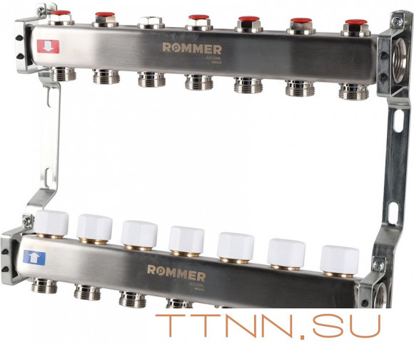 Для отопления Rommer 1"/3/4"x7 с запорными клапанами (RMS-3200-000007)