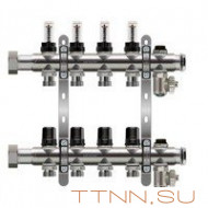 Коллекторная группа TIM KCS1004 4 выхода без кранов нержавеющая сталь