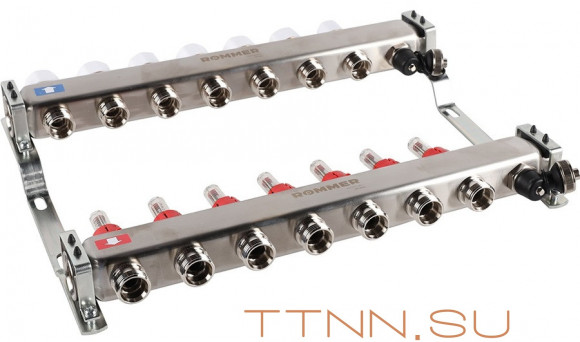 Для отопления Rommer 1"/3/4"x7 с расходомерами (RMS-1201-000007)