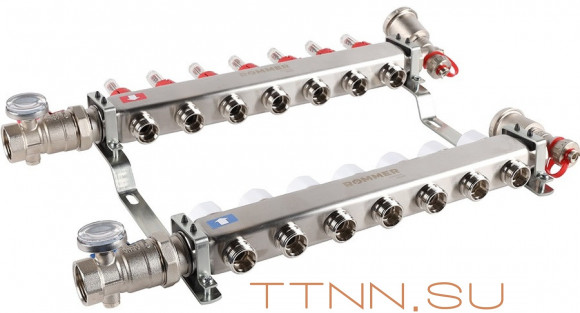 Для отопления Rommer 1"/3/4"x7 с расходомерами (RMS-1210-000007)