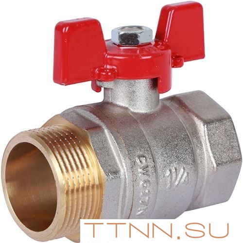 Шаровой кран 1 1/4" ВН/НР, ручка бабочка ROMMER RBV-0004-0210232