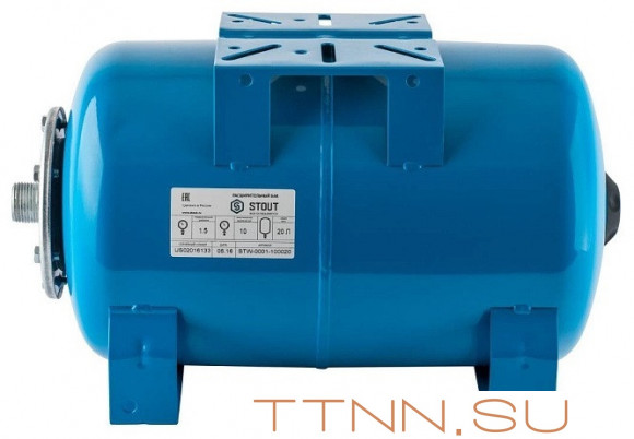 Гидроаккумуляторы STOUT 20л/10бар горизонтальный (STW-0001-100020)